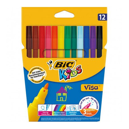 12 FEUTRES POINTE FINE BIC