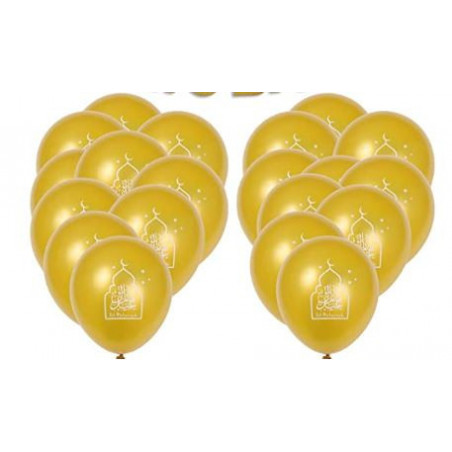 Lot de 10 Ballons Dorés spécial EID MUBARAK