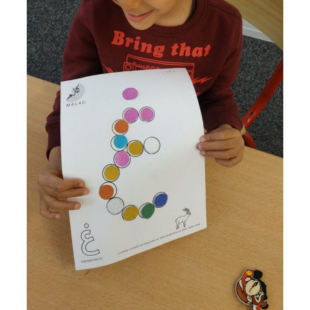 Coloriage lettres arabes MALAC